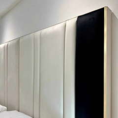 Aurora Cream & Black Velvet Bed