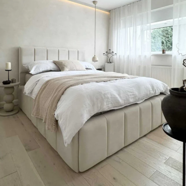 The Mayfair Cream Bouclé Bed