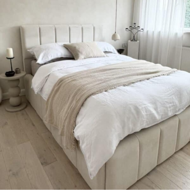 The Mayfair Cream Bouclé Bed