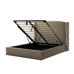 Hearthside Wing Upholstered Bed – Black Velvet Wingback Bed Frame in Bedroom Setting

Side view of Hearthside Upholstered Bed showing curved headboard design

Close-up of plush velvet upholstery on Hearthside Bed headboard

Full bedroom view featuring Hearthside Wingback Bed with modern décor