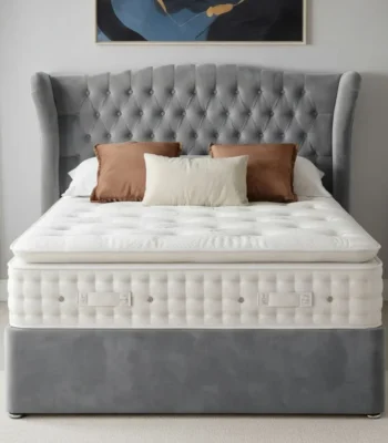 Chesterfield Winged Divan Bed with Memory Foam Mattres