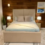Luxe Noir Panel Bed with Gold Trim – Modern Designer Bed Frame - Image 3