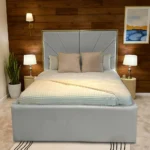 Luxe Noir Panel Bed with Gold Trim – Modern Designer Bed Frame - Image 2