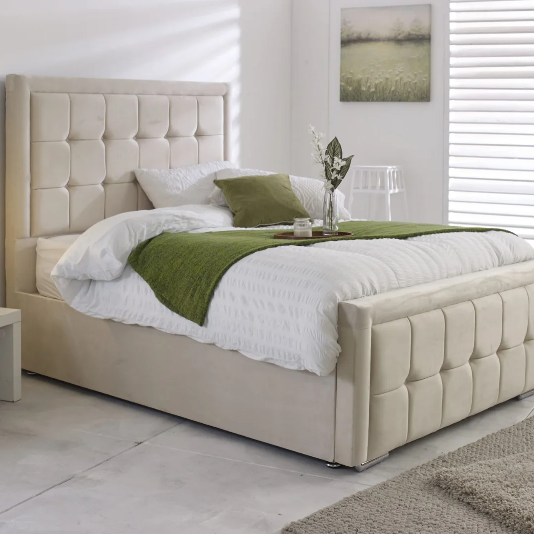 The Monaco Charcoal Velvet Bed (2) The Monaco Charcoal Velvet Bed - Image 1
