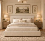 Boucle bed with option of Ottoman storage